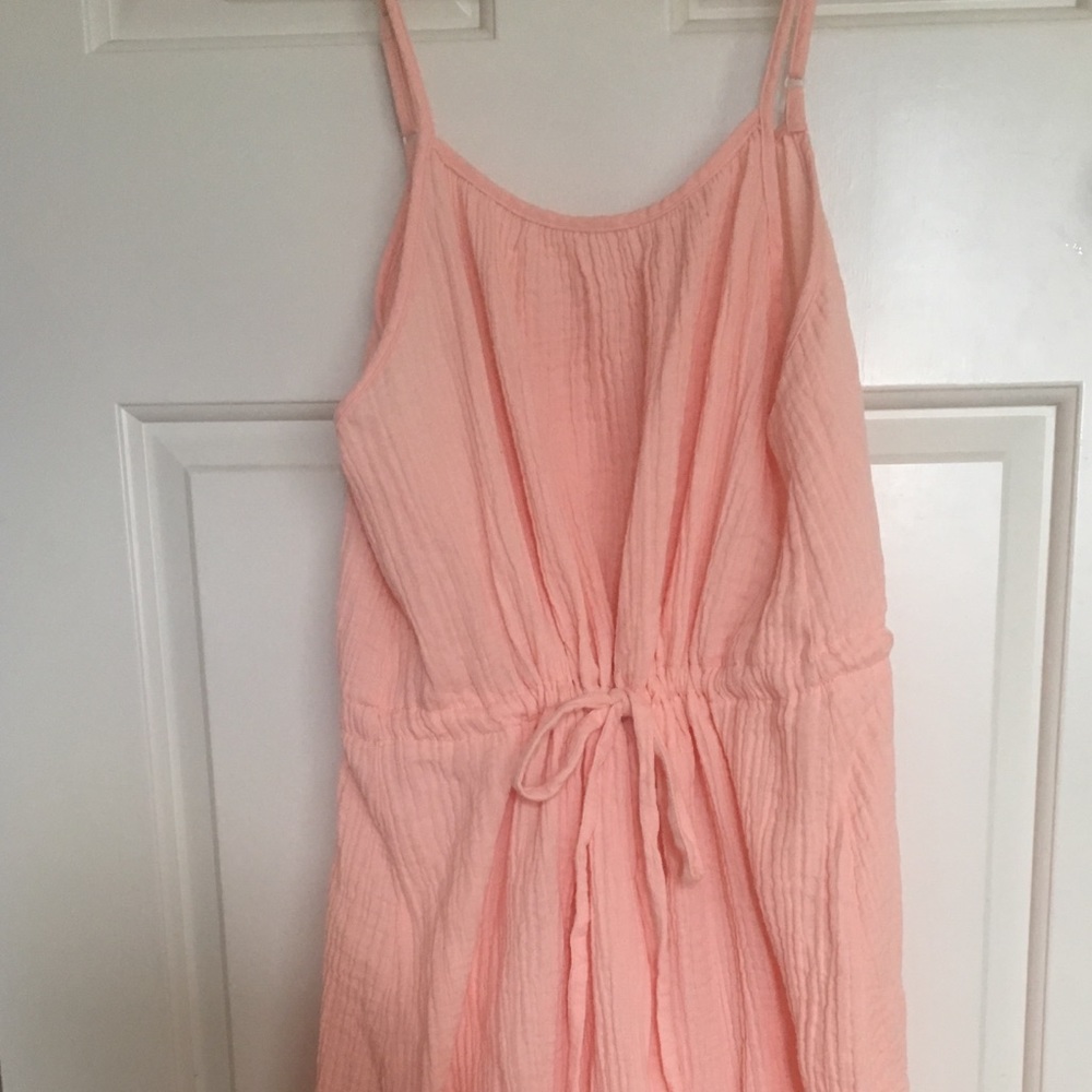 Flowy cinched pink cotton midi